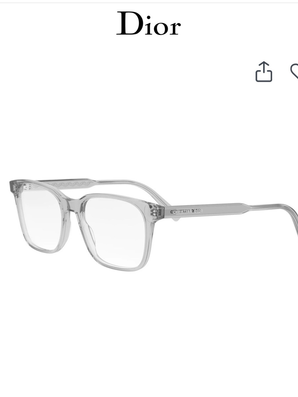 BRAND NEW-Men’s or Women’s Dior Transparent Square Optical Glasses — Grey Crysta